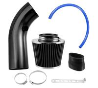 1 Set 3 Inch Universal Cold Air Intake Induction Flow Hose Pipe With Air Filter Pipe Hose System Car Auto Part Air Intake(Black)
