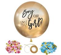 1 Set 36 Inches Golden Gender Reveal Balloons with Confetti and Ribbon, Baby Gender Reveal Decorations Babys Girl or Baby Boy Balloons for New Babys Shower Balloon Party