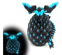 1 Set 3D Printed Dragon Egg with Dragon Inside, 3D Printer Animals Decoration, Perfect Luminous Ornament Graduation Gift Glow in the Dark 3D Print Dinosaur Eggs for Home Decor Funny Gift Statue