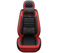 1 Set 5 Seat Leather Car Covers For Vw For Polo 9n For Touareg 2005 For Amarok For Caddy For Passat For Tiguan For Golf For T-roc For Jetta Car Seat Set(Black Red 4pcs,Deluxe b)