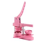 1 Set 58mm Button Maker Machine DIY Badge Presser Children's Small Medal Emblem Tool 100 Pcs Parts+Circle Cutter+Mold Easy Quick Badges Successfully(Pink Rotating Set)