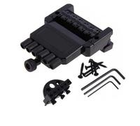 1 Set 6 String Saddle Headless Guitar Bridge Tailpiece Black for Electric Guitar Parts Replacement