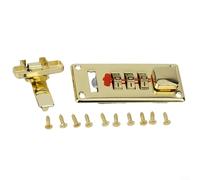 1 Set 65x29mm Combination Lock for Wooden Box, Retro Metal Hasp Latch with Screws, Anti-Theft Security Hardware for Jewelry Wine Tool Cases(Yellow Left)
