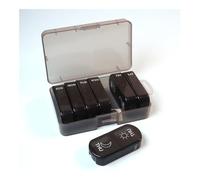 1 Set 7 Days Weekly Pill Case Pillbox Medicine Tablet Box Portable Travel Drugs Storage Organizer Secret Compartments(Transparent Black)