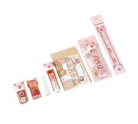 1 Set Animal Stationery Set Sharpener Ruler Eraser Correction Tape Sticky Notes Learning Gift Box School Supplies