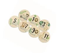 1 Set Baby Growth Markers Wooden Cards Featureg Animal Pattern for Monthly Photos Taking and Souvenir Portable Wooden Markers for Infants