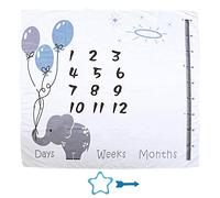 1 Set Baby Monthly Record Growth Blanket Newborn Photography Props Accessories Cartoon Printing Background