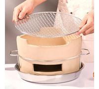 1 Set BBQ Clay Stove, 2 in 1 Portable Pottery Barbecue Stove, Old Pottery Stove, Camping Wood Stove, Clay Charcoal Stove, Charcoal Stove(Small)