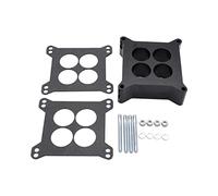 1 SET Black Carb spacers 2" Tall Ported Phenolic Carburetor Spacer Compatible with Holley 4150/4160 4bbl. SBC BBC Carb