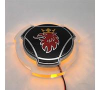 1 Set Black Red Griffin Emblem For Scania Car Truck Front Grille Hood Badge Emblem With 24V LED Lighting Illuminated Accessories Light Strip (Yellow lighting)