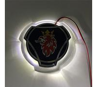 1 Set Black Red Griffin Emblem For Scania Car Truck Front Grille Hood Badge Emblem With 24V LED Lighting Illuminated Accessories Light Strip (White lighting)