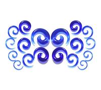 1 SET Blue Crescent Acrylic Spiral Snail Tapers Plugs Tunnel Ear Stretcher Expander Gauges Stretching Swirl Ears Tunnels Kit Twist Plug Body Piercing Jewelry Women 1.6 2 2.5 3 4 5 6 8 10 mm