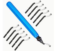 1 Set Blue Putty Knife Deburring Kit With 10Pcs High Speed Steel Replacement Blades, Portable Handheld Burr Remover Reamer For Metal Plastic Copper Pipe Resin 3D Printed Parts Edge Trimming