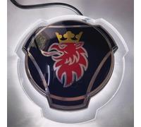 1 Set Blue Red Griffin Emblem For Scania Car Truck Front Grille Hood Badge Emblem With 24V LED Lighting Illuminated Accessories Light Strip (White lighting)