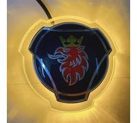 1 Set Blue Red Griffin Emblem For Scania Car Truck Front Grille Hood Badge Emblem With 24V LED Lighting Illuminated Accessories Light Strip (Yellow lighting)