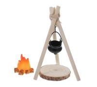 1 Set Bonfire Ornaments Miniature Campfire for Dollhouse Mini Fire Pit Accessory Doll House Camping Kit Mini Fire Pit Model Boiling Water Scene Model Micro Scene Models Resin