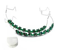 1 Set Brackets Falsos Para Dientes,Braces Kit with Brackets & Wire, for Dental Students & Orthodontic Practice,Brackets Para Dientes (Green)