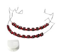 1 Set Brackets Falsos Para Dientes,Braces Kit with Brackets & Wire, for Dental Students & Orthodontic Practice,Brackets Para Dientes (Red)
