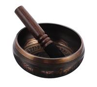 1 Set Buddha Sound Bowl Meditation Singing Bowl Tibetan Buddhist Bowl Brass Singing Bowl Buddhist Gift Yoga Outfit Arts and Crafts Kit Meditation Music Bowl Wood Nepal Desktop