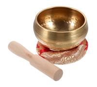 1 Set Buddha Sound Bowl Singing Bowl Pillow Buddhist Ode Bowl Mindfulness Bowl Singing Bowl with Wood Rod Tibetan Sounds Copper Sound Bowl Yoga Sounds Bowl Cloth Music