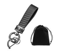 1 Set Car Keychain,Microfiber Leather Car Keychain ,with Horseshoe Buckle & 2 Plain Rings & 1 Black 7*9cm Storage Bag, Keyrings for Men, for Gifts on Mother's Day, Father's Day, and Birthday Parties