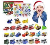 1 Set Cars Advent Calendar 2024 for Christmas Plastic Construction Vehicle Toys with Various Surprise Cars 24 Days Christmas Countdown Gifts for 3-8 Year Old Boys Girls