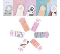 1 Set Cat Claws Sticky Notes, 120 Sheets Sticky Notes, 6 Pieces Cat Claws Sticky Notes, Cute Marking Strips, Self-Adhesive Sticky Notes, School Notes, for Documents, Notebooks (Mixed Colour)