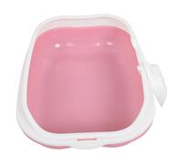 1 Set Cat Litter Tray Box, Open Cat Litter Pan Kitten Toilet, Easy Cleaning, Pink