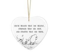 1 Set Ceramic Heart Pendant - Friendship Theme Thank You Gift with Gold String & Gift Box, White Double-Sided Printed Appreciation Gifts for Friends, Colleagues & Teachers, Small Encouraging Keepsake