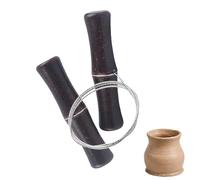 1 Set Cheese Cutter with Wire, Cheese Wire, Premium Clay Cutter Tool, Stainless Steel Twisted Wires with Wooden Handle for Clay, Pottery, Cheeses, Dough, Ceramics, Art Sculptures(Black)