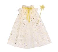 1 Set Children Star Cape Adjustable Neckline Cloak with Magical Wand Props for Birthday and Stage Performances Stage Performances Garment