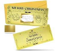 1 Set Christmas Card with Envelope,Christmas Scratch Card Surprise Gift Reveal, 20cmx9cm Happy New Years Card, Golden Ticket for Writing Your Own Special for Girlfriend,Wive,Family,Friend,Kid