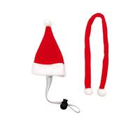 1 Set Christmas Pet Chicken Hat Scarf Red Green Santa Hat Scarf Small Animal with Adjustable Chin Strap Dog Christmas Small Dog Set and