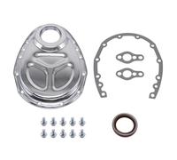 1 SET Chrome AluminiumTiming Chain Cover With Gaskets & Bolts Fits For Chevy Small Block 265, 283, 327, 350, 383 & 400