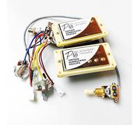 1 Set Classic & Bridge Alnico Neck Bridge Pickups With Wiring Harness Pots&3 Way Switches For Electric Guitar(Color:Gold YE)