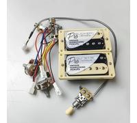 1 Set Classic & Bridge Alnico Neck Bridge Pickups With Wiring Harness Pots&3 Way Switches For Electric Guitar(Color:Zebra YE)