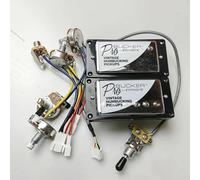 1 Set Classic & Bridge Alnico Neck Bridge Pickups With Wiring Harness Pots&3 Way Switches For Electric Guitar(Color:Bk)