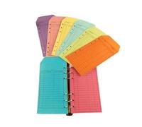 1 Set Colour-Coded Cash Envelope Binder, 12 Cardstock Finance Envelopes with A6 6-Ring, Portable Money Planner Organiser for Savings and Expense Tracking 1 Set