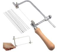 1 Set Coping Saw with Saw Blades U-Shape Rope Portable DIY & Cutting Diamond Wire for Tile Jade Stone Ceramic Glass Wood, Jewelers
