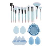 1 Set Cosmetic Brush Set Makeup Brush Set Eyeshadow Brush Powder Puff Makeup Brush Cleaner Folding Washing Bowl