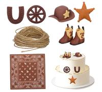 1 Set Cowboy Cake Decorations of Reusable Cowgirl Hat Boot Toppers for Western Theme Birthday Shower Parties Unique and Stylish Party Supplies