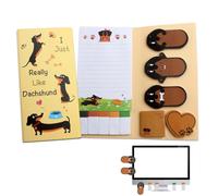 1 Set Dachshund Sticky Notes, Cute Animals Bundle Writing Memo Pads Self-Stick Notes, Cartoon Sticky Note Pad Creative Cute Dog Adhesive Page Marker for Children Home Office School Supplies