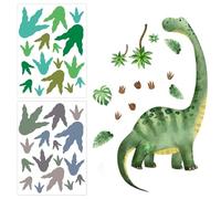 1 Set Dinosaur Wall Stickers And 2 Dinosaur Footprint Stickers, Creative And Interesting Wall Stickers, Children's Room Decoration And Home Accessories.