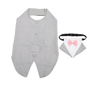 1 Set Dog Suit Dog Wedding Bandana Dog Tie Shirt Gentle Dog Wedding Suit Small Dog Outfits Pet Dogs Formal Tuxedo Tie up (Grey XL)