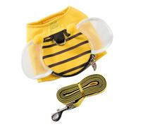 1 Set Dog Vest Puppy Harness for Small Dogs Adjustable Dog Collar Dog Harness Dog Leash Strap Bee Suit Reflective Vest D (Yellow M)