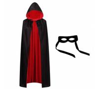1 Set Double Sided Vampire Cape with Black Mask, Size 140 Halloween Costume for Cosplay and Theme Parties