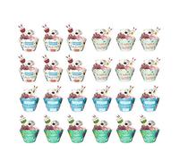 1 Set Easter Cupcake Toppers Wrappers Party Decoration Cake Baking Decor