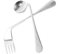 1 Set Elbow Fork Spoon Toddler Spoon Toddler Cutlery Utensils Left Right Hand Forks Stainless Steel Serving Utensils Appetizer Angled Metal Tableware Elderly