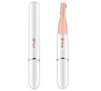 1 Set Electric Eyebrow Trimme Double Blade Eyebrow Trimmer Pivoting Head Facial Hair Remover with Grooming Comb Shaver Rechargeable Trimmer for Women Eyebrows Lips White