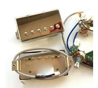 1 Set Electric Guitar Humbucker Pickups With Pro Wiring Harness Nickel Cover Silver